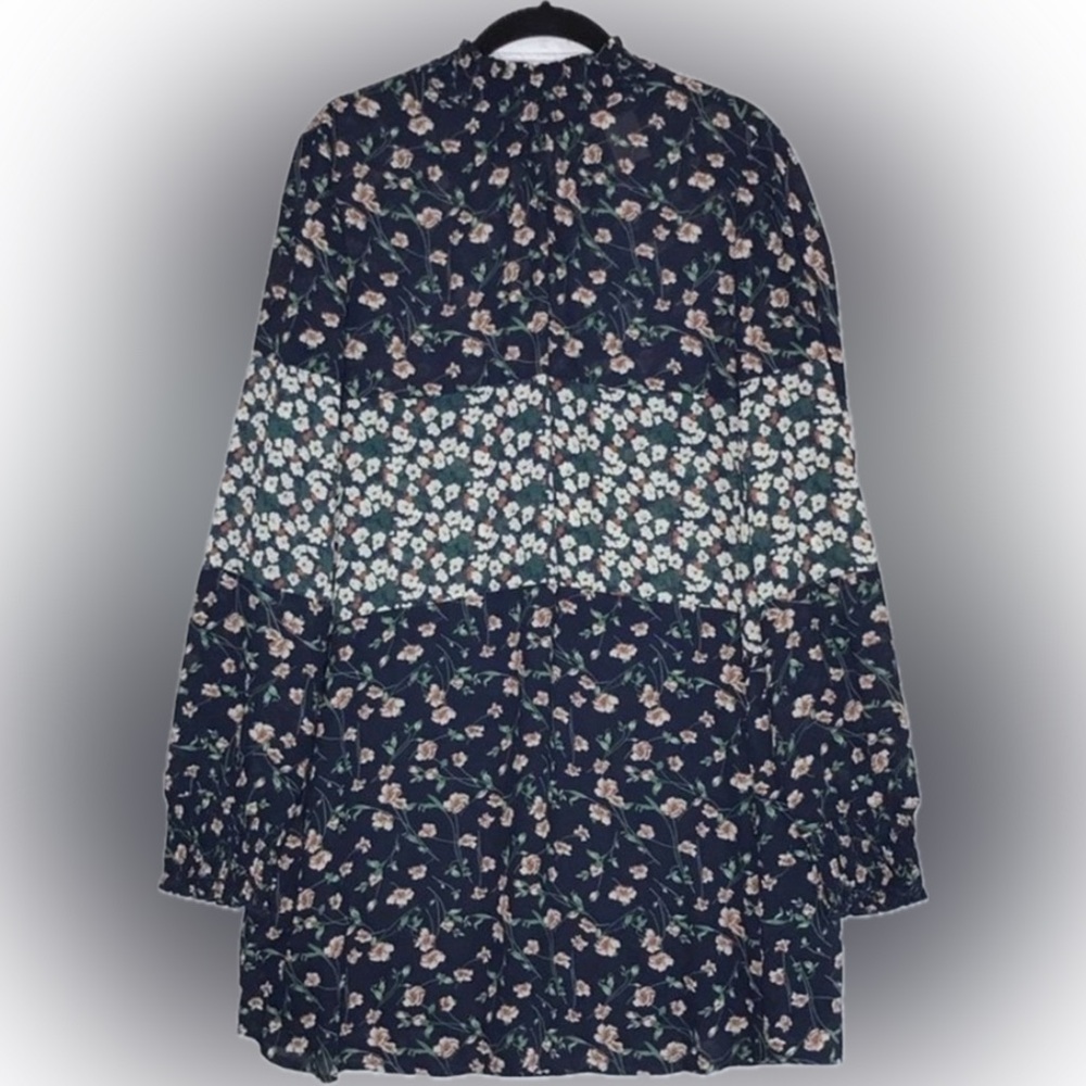 Flying Tomato Floral Shift Dress Long Sleeves, Size L, Like-New